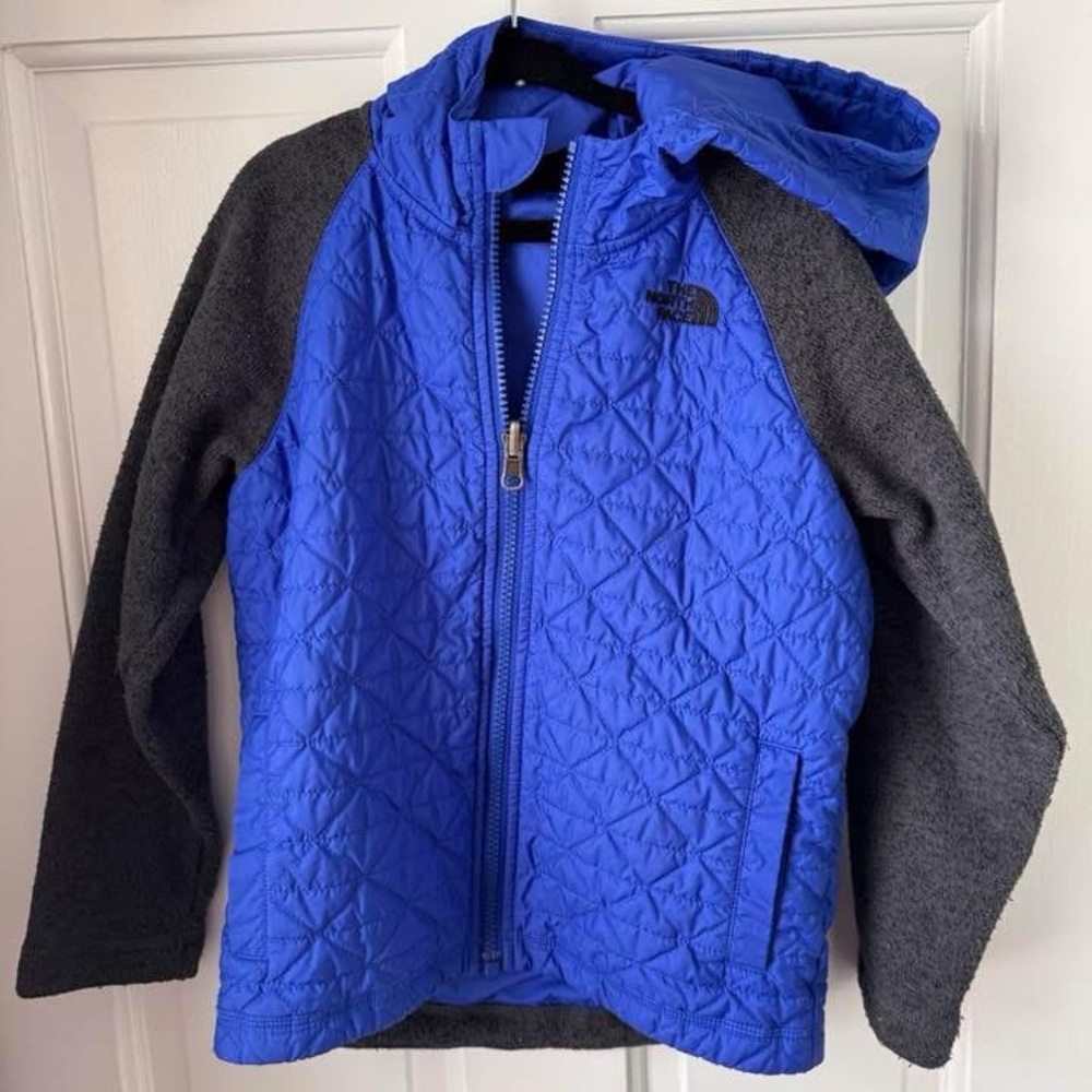 The North Face Kids Quilted Blue and Gray Puffer Jacket